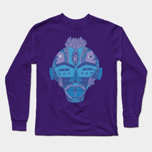 Mountain Blue African Mask 4 Long Sleeve T-Shirt